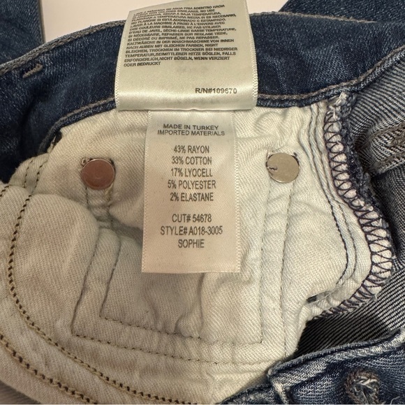 Agolde - Sophie Mid Rise Skinny Jeans women’s size 24 raw edge hem - Picture 5 of 9